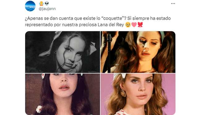  Usuarios creen que esta moda inició con Lana del Rey. Foto: captura de X   