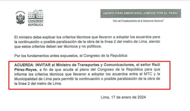 Invitación al minisyto Raúl Pérez Reyes. Foto: moción de Cambio Democrático-JPP   