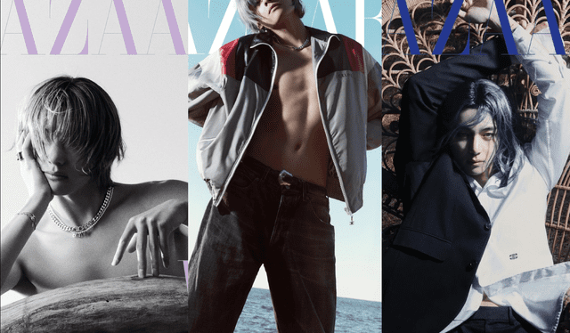  Taehyung en las tres portadas de la revista Harper's Bazaar. Foto: X/taeisthv   