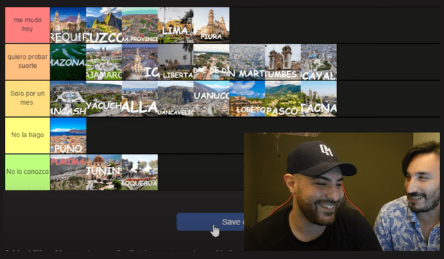  Argentino y español muestran el ranking de los lugares del Perú. Foto: captura de YouTube/QPA   