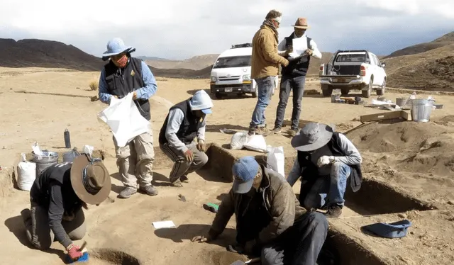  En 2020, este grupo de recolectores encontró en Wilamaya Patjxa restos de antiguos humanos dedicados a la caza, entre ellos el de una mujer. Foto: Randall Haas   