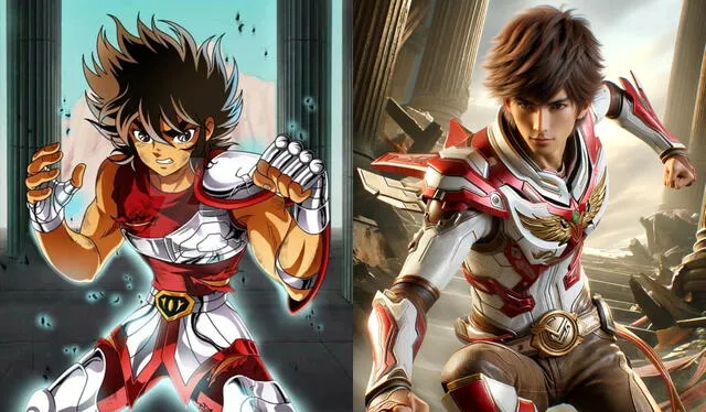 Seiya en combate como humano, según ChatGPT. Foto: composición LR/difusión/Dall-e   