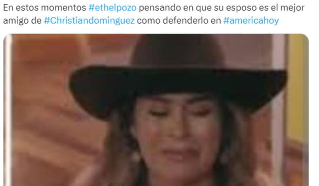  Usuarios volvieron tendencia a Ethel Pozo tras ampay de Christian Domínguez. Foto: Twitter   