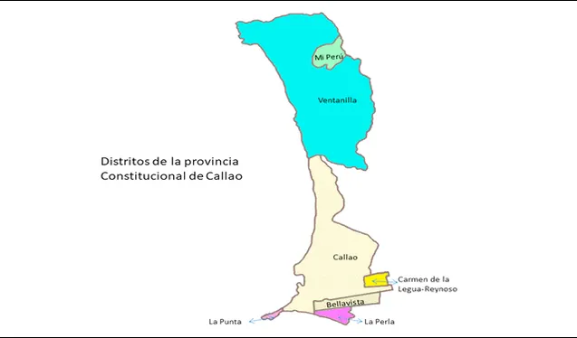  Mapa de la Provincia Constitucional del Callao. Foto: Difusión   