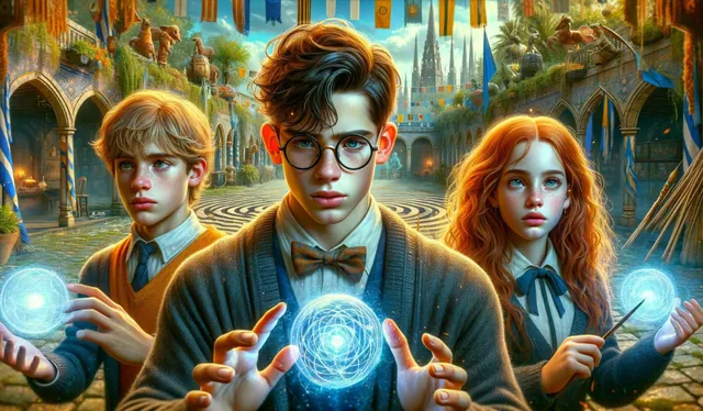 Los protagonistas de 'Harry Potter' si fuesen argentinos, según la IA. Foto: Dall-E   