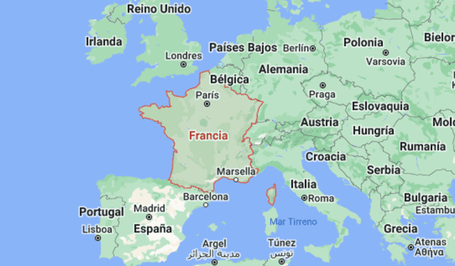 Francia es uno de los países más importantes de Europa. Foto: Google Maps    