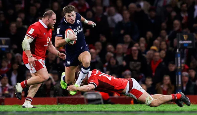 Escocia venció por un punto de diferencia a Gales en la primera fecha del torneo. Foto: AFP   