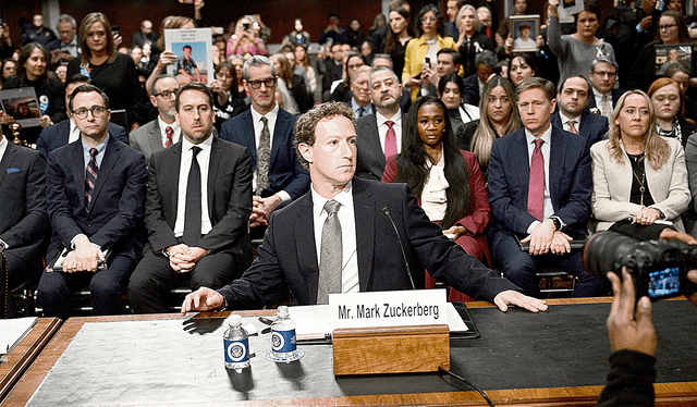  Declaración. El miércoles 31 de enero, Mark Zuckerberg se presentó ante la Comisión Judicial del Senado de EEUU. Foto: difusión    