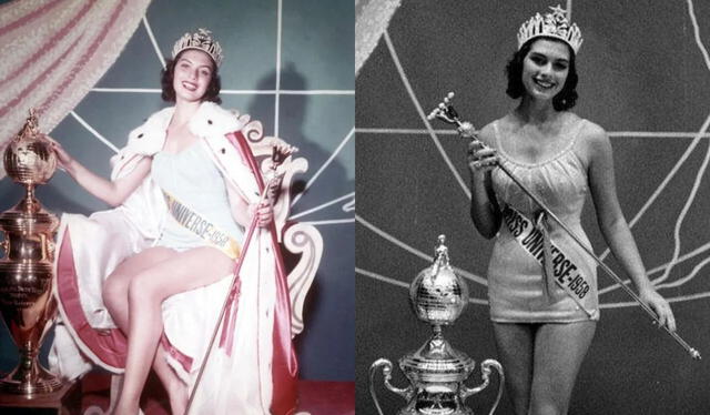 Gladys Zender en su coronación como Miss Universo. Foto: composición LR/difusión   