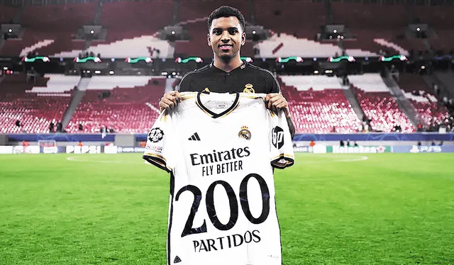  Va por más. Rodrygo llegó a los 200 partidos con el Madrid. Foto: difusión    