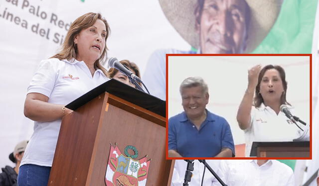  Dina Boluarte emitió discurso frente a diferentes autoridades, ministros y ciudadanos en La Libertad. Foto: composición LR/Presidencia de la República   