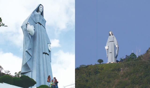 La Virgen de la Paz es el monumento más grande de Sudamérica y es muy popular en su país natal, Venezuela. Foto: composición LR/Asocem/Últimas Noticias   