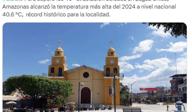 La ciudad de Bagua rompió un récord histórico al alcanzar una temperatura de 40.6° C 