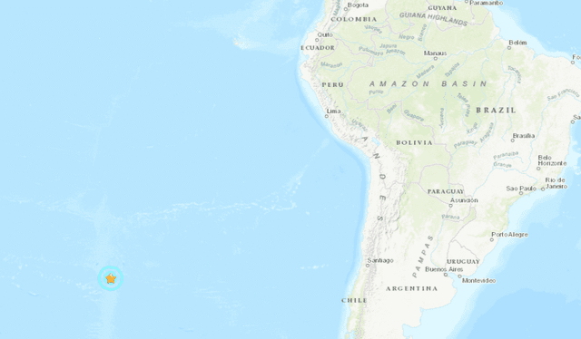 El sismo se registró cerca de las Islas de Pascua. Foto: USGS   