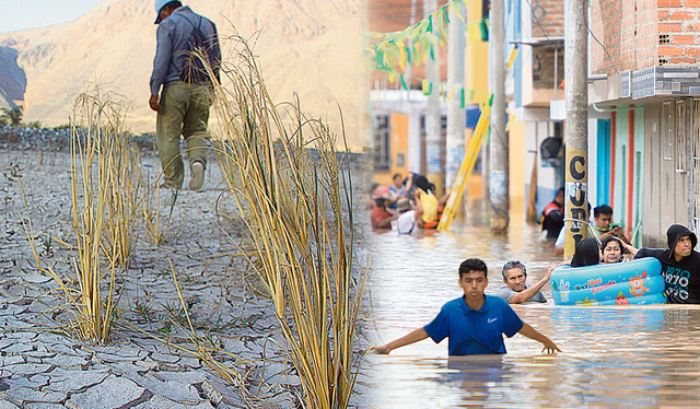 El calentamiento genera tanto sequías como inundaciones. Foto: La República