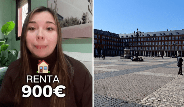 Peruana detalló que en la ciudad de Madrid paga €900 por un departamento de 60 metros cuadrados. Foto: composición LR/AFP/captura de TikTok/   