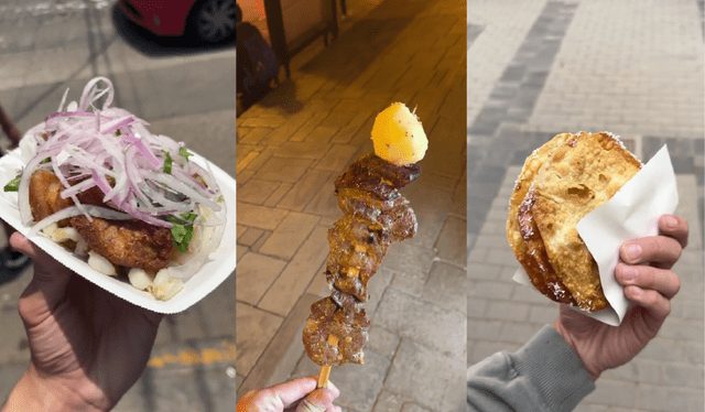 comida callejera, comida callejera peruana, español reacciona a comida callejera, gastronomía del Perú, comida del Perú