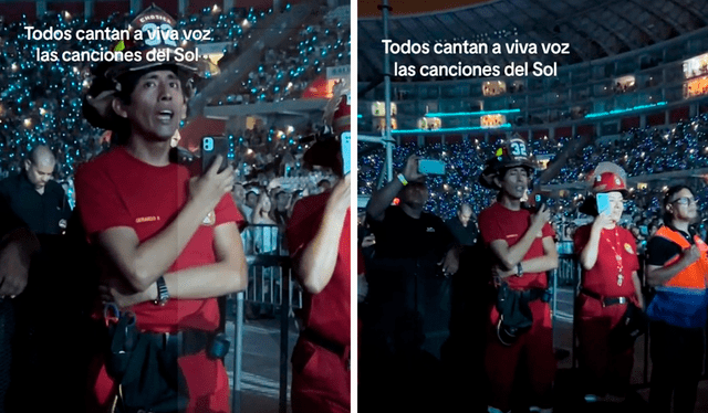  El bombero no resistió y se puso a cantar a viva voz las canciones de Luis Miguel. Foto: composición LR/TikTok/@percy.guzmanvelazco   