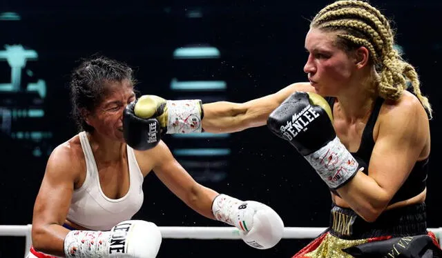 Nina Meinke (derecha) tiene marca de 18 victorias y 4 derrotas. Foto: p2m_boxpromotion / Instagram   