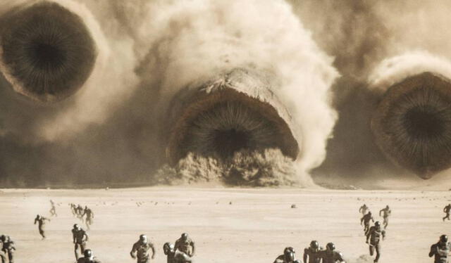  Los gusanos gigantes de arena de Arrakis tienen una aparición épica en ‘Dune 2’. Foto: Warner Bros. Pictures    