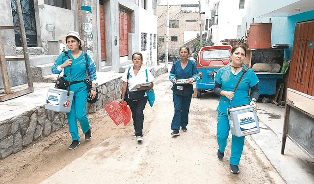  Campaña. En el Perú, brigadas del Minsa recorren la ciudad vacunando a niños y adultos contra el sarampión. Foto: difusión    