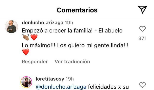  Don Lucho Arizaga se pronuncia por embarazo de Angie. Foto: Instagram de Angie Arizaga    