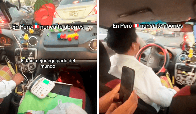  El taxista acaparó las miradas y hasta generó nostalgia en los usuarios en redes sociales. Foto: composición LR/TikTok/@juniorjjcs   