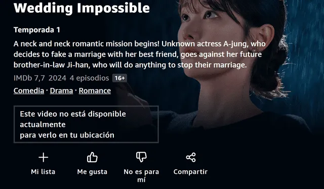  ‘Wedding Impossible’. Foto: captura Amazon Video 