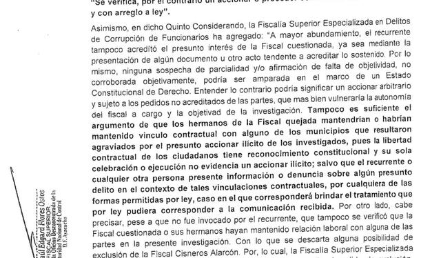 La Autoridad Nacional de Control concluyó que la actuación de los fiscales se conforme a la legalidad   