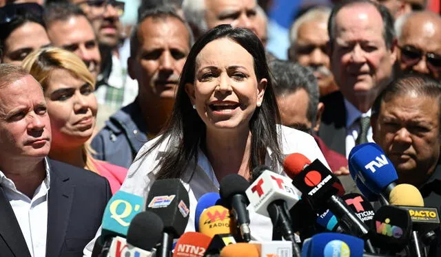 La líder opositora venezolana María Corina Machado fue inhabilitada para presentarse a las elecciones de este 2024. Foto: AFP   