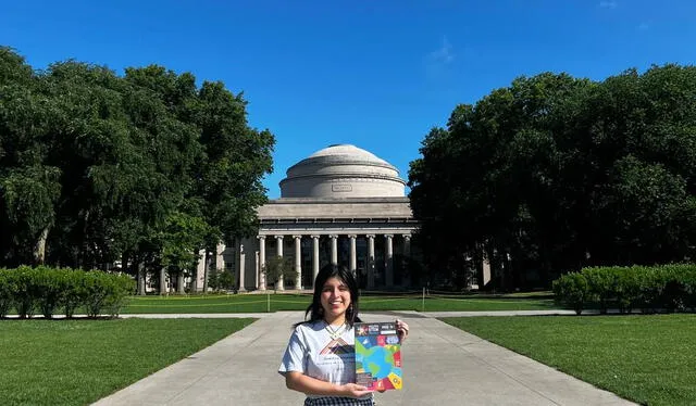  <strong>Isabela Sánchez</strong> en el campus del MIT. Foto: LinKedIn    
