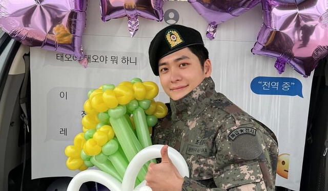  Kang Tae Oh es recibido por sus fans tras salir del servicio militar. Foto: difusión   