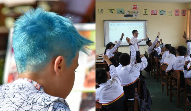 Las instituciones educativas estatales no tienen una reglamentación que prohíba el uso del cabello teñido en alumnos peruanos. Foto: composición LR/La Lista/disfusión   