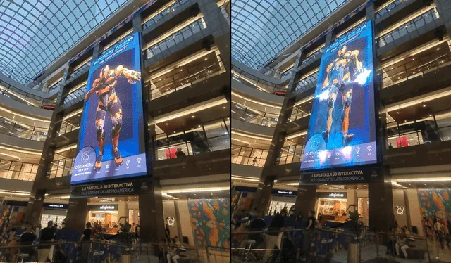  Pantalla interactiva es uno de los atractivos del centro comercial del Costanera. Créditos: Erwin Valenzuela    