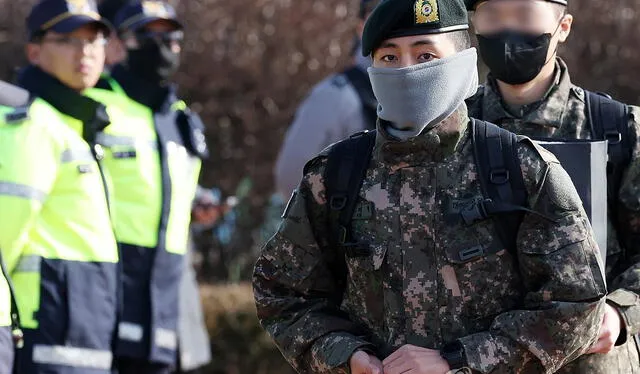  Taehyung, de BTS, en febrero del 2023. Foto: Yonhap News   