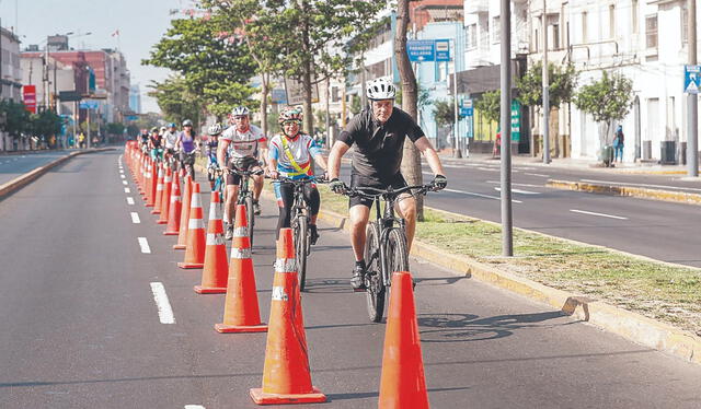  Gestión. En su gestión, el alcalde Jorge Muñoz impulsó la habilitación de más ciclovías en la ciudad. Foto: difusión.   