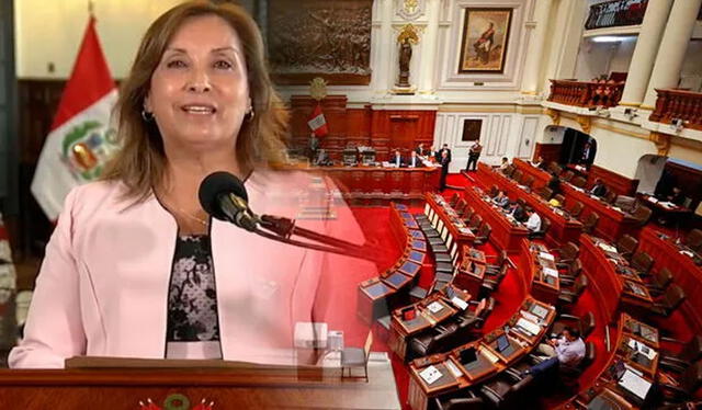 Bancada del partido Perú Libre presentó una moción de destitución contra la presidenta. Foto: composición La República   