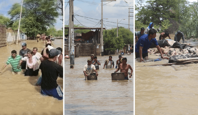  Pobladores del Bajo Piura podrían sufrir una nueva inundación debido al deterioro de las defensas del río Piura. Foto: composición LR    