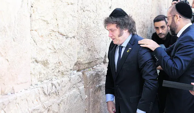 Javier Milei visitó Israel como su primera visita oficial como presidente. Foto: AFP   