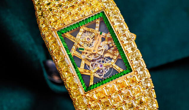 Este modelo se distingue por estar adornado con 482 diamantes amarillos. Foto: Forbes México   