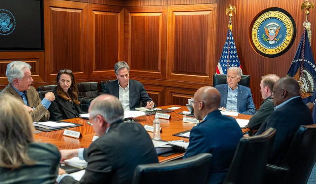  La reunión de Joe Biden en la Sala de Situaciones de la Casa Blanca. Foto: UHN Plus   