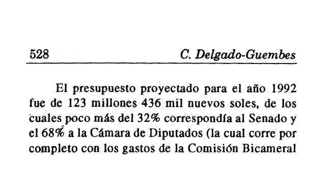 El presupuesto para 1992 consideraba a los 240 parlamentarios de ambas cámaras. Foto: Libro 'Qué parlamento queremos'   