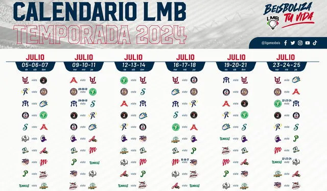 Calendario de la Liga Mexicana de Béisbol 2024. Foto: LMB   