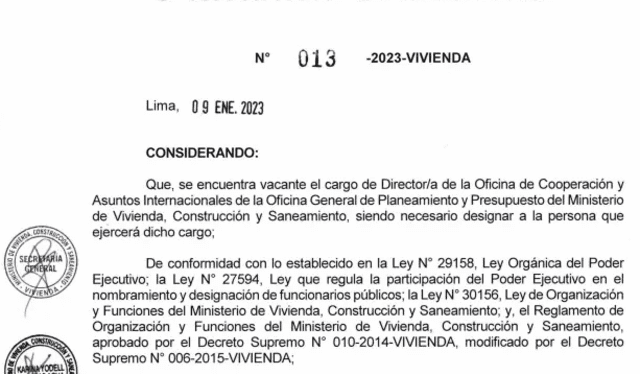  Designación del funcionario se realizó el 09 de enero de 2023. Foto: Lima Gris.   