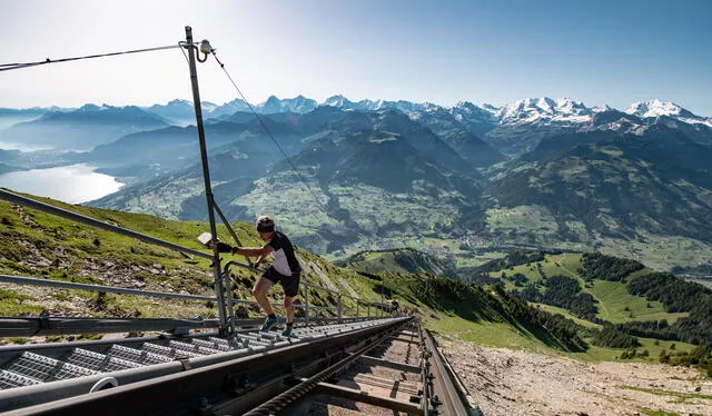 La escalera del monte Niessen se puede ascender en el mes de junio, durante una carrera deportiva. Foto: Niessen   