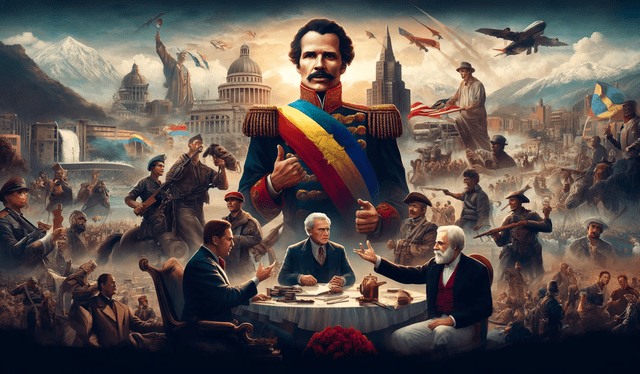 Así es como la IA dibuja a Simón Bolívar, personaje importante en la historia de Venezuela. Foto: IA   