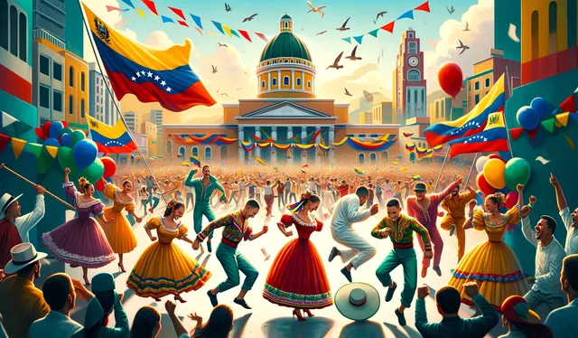 Alegría, danza y colores para festejar una fecha importante, como lo es el 19 de abril. Foto: IA   