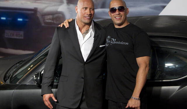 Dwayne Johnson y Vin Diesel, personajes famosos y calvos de Hollywood. Foto: ABC   