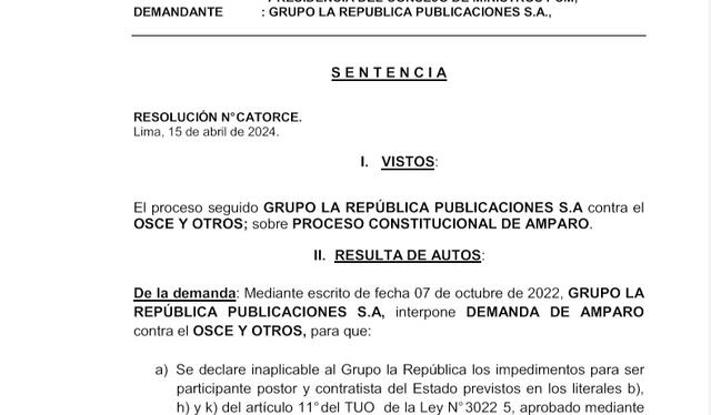 Sentencia de Amparo reconoce los derechos del Grupo La República   