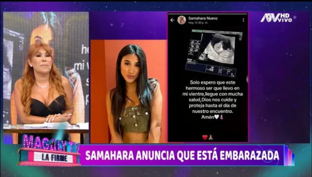  Samahara Lobatón confirma que se encuentra en la dulce espera. Foto: Magaly TV: la firme    